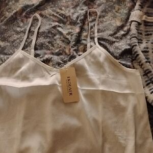 Ekouaer White Satin Camisole